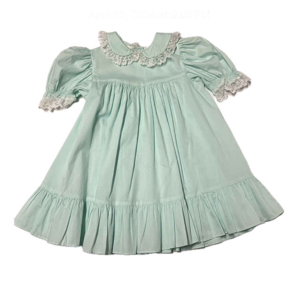Vintage Toddler Bryan Dress Light Green Size 4T